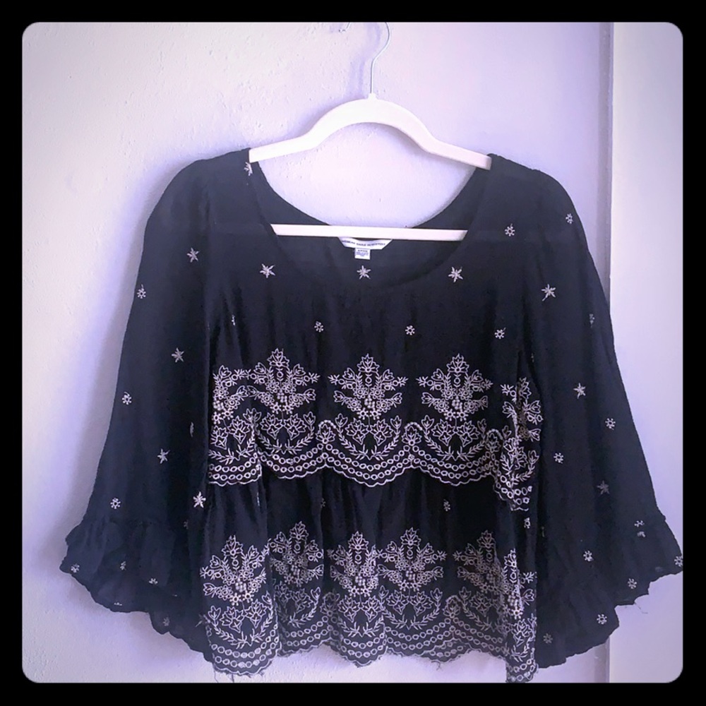 Black blouse with detailing